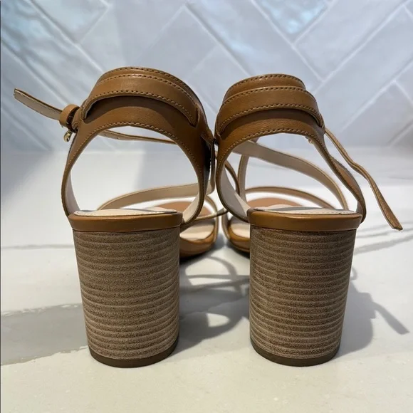 The perfect summer shoe! Tan Strappy Block Heel Sandals - Picture 3 of 8